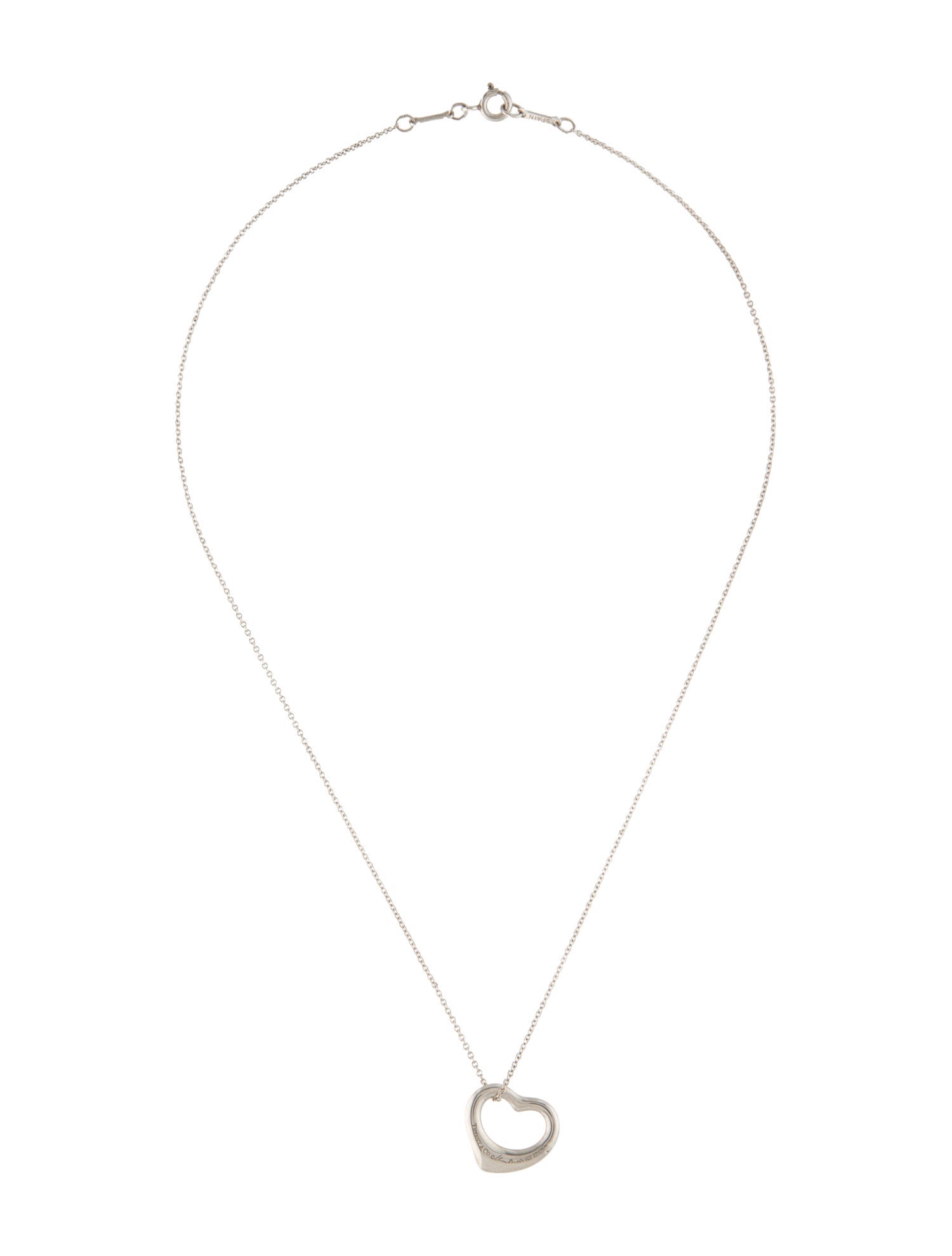 Tiffany & Co. Open Heart Pendant Necklace